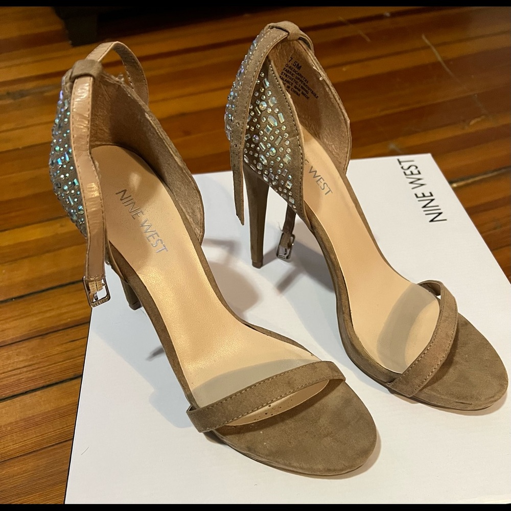 Nine West Embellished High Heeled Sandals.